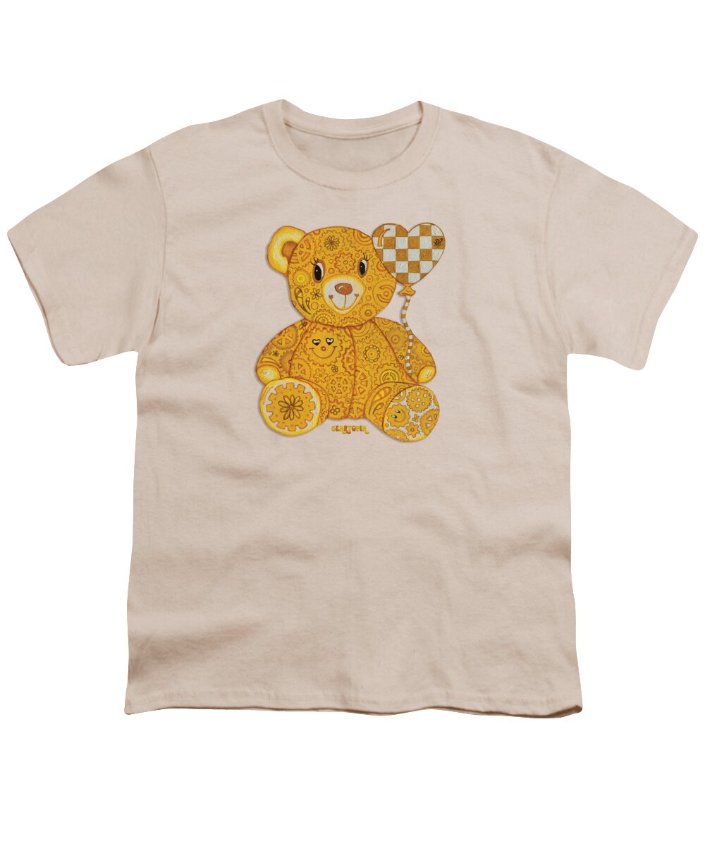 Geartopia Happy GEAR BEAR Nursery Art Teddy Bear Painting Art for Kids by MeganAroon - Youth T-Shirt