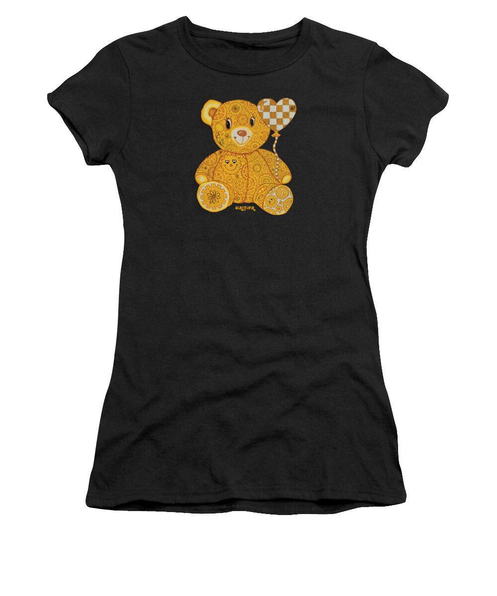 Geartopia Happy GEAR BEAR Nursery Art Teddy Bear Painting Art for Kids by MeganAroon - Women's T-Shirt