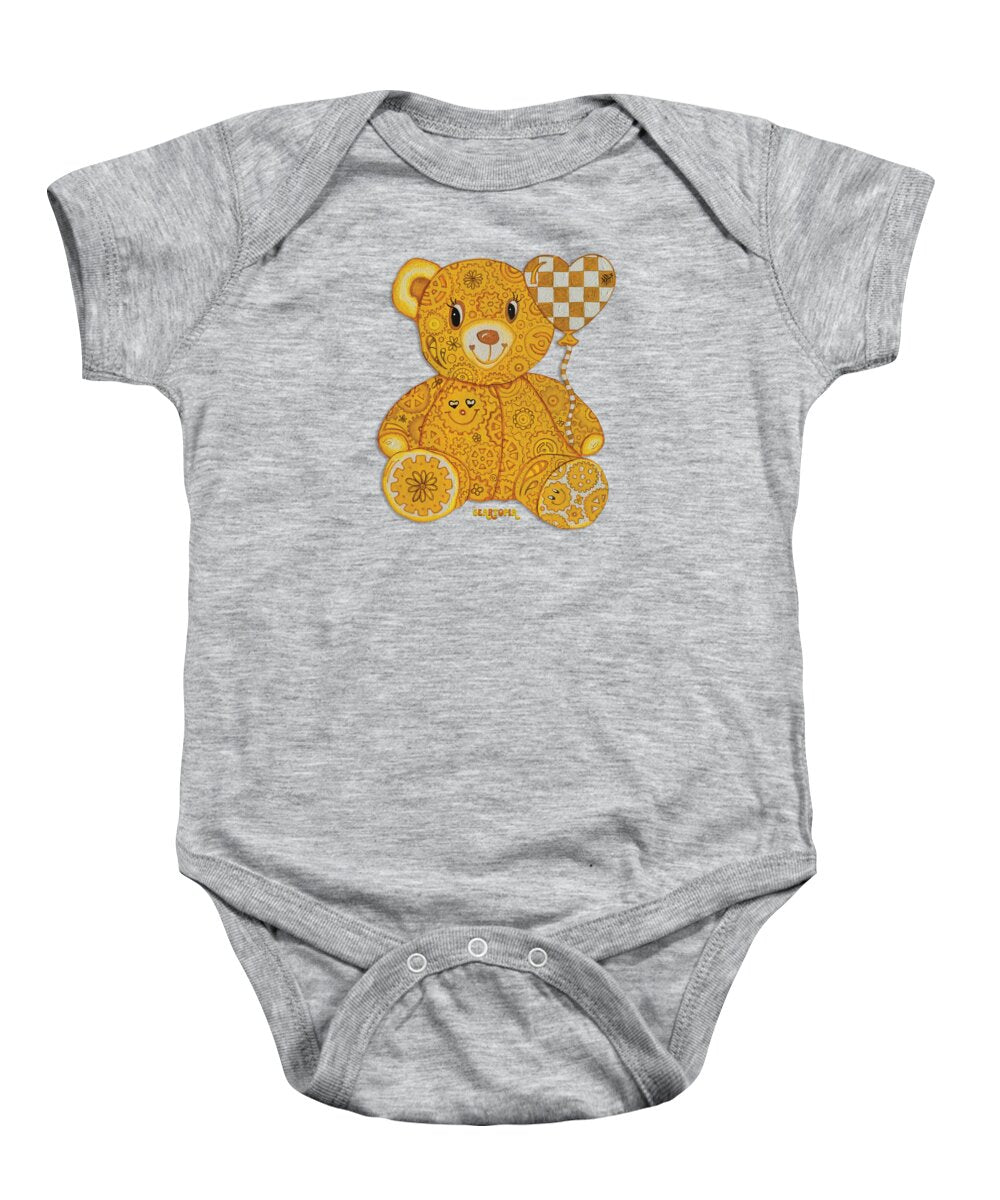 Geartopia Happy GEAR BEAR Nursery Art Teddy Bear Painting Art for Kids by MeganAroon - Baby Onesie