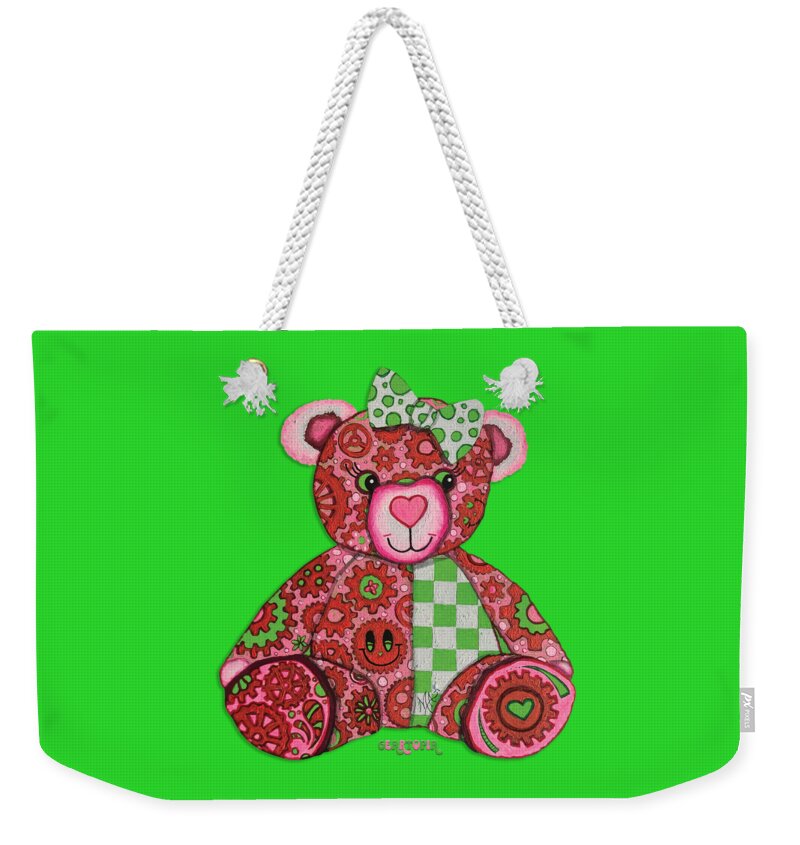 Geartopia Lovey GEAR BEAR Nursery Art Teddy Bear Painting Art for Kids by MeganAroon - Weekender Tote Bag