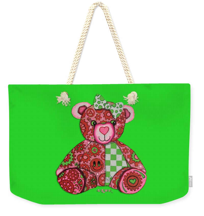 Geartopia Lovey GEAR BEAR Nursery Art Teddy Bear Painting Art for Kids by MeganAroon - Weekender Tote Bag