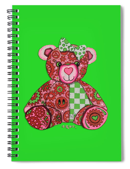 Geartopia Lovey GEAR BEAR Nursery Art Teddy Bear Painting Art for Kids by MeganAroon - Spiral Notebook