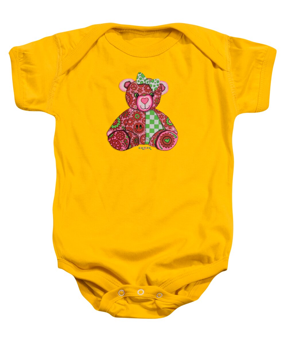 Geartopia Lovey GEAR BEAR Nursery Art Teddy Bear Painting Art for Kids by MeganAroon - Baby Onesie