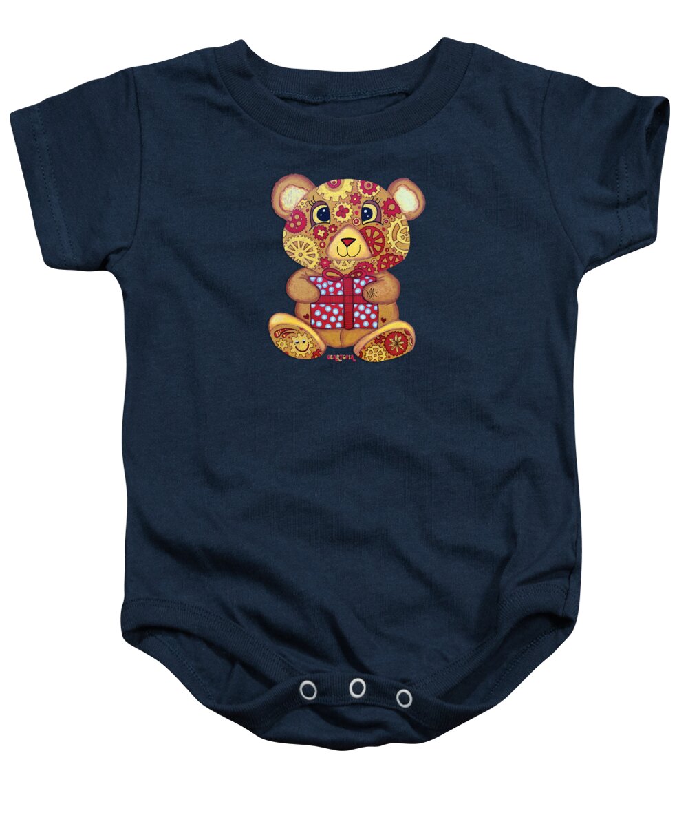 Geartopia Pressie GEAR BEAR Nursery Art Teddy Bear Present Painting Art for Kids by MeganAroon - Baby Onesie