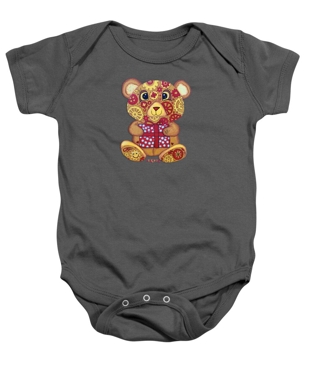 Geartopia Pressie GEAR BEAR Nursery Art Teddy Bear Present Painting Art for Kids by MeganAroon - Baby Onesie