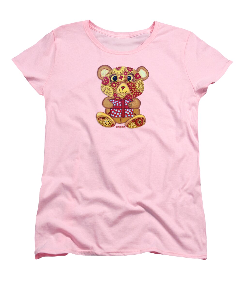 Geartopia Pressie GEAR BEAR Nursery Art Teddy Bear Present Painting Art for Kids by MeganAroon - Women's T-Shirt (Standard Fit)