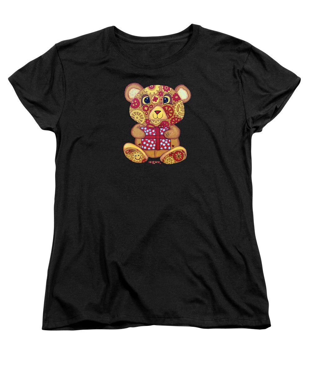 Geartopia Pressie GEAR BEAR Nursery Art Teddy Bear Present Painting Art for Kids by MeganAroon - Women's T-Shirt (Standard Fit)