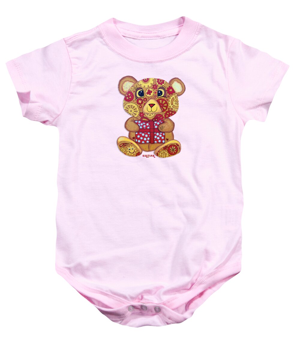 Geartopia Pressie GEAR BEAR Nursery Art Teddy Bear Present Painting Art for Kids by MeganAroon - Baby Onesie