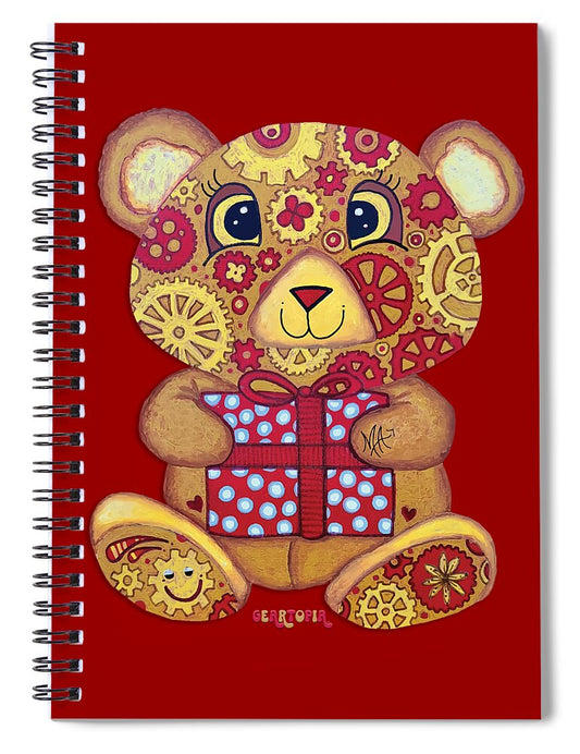 Geartopia Pressie GEAR BEAR Nursery Art Teddy Bear Present Painting Art for Kids by MeganAroon - Spiral Notebook