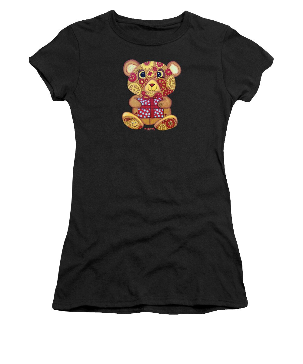 Geartopia Pressie GEAR BEAR Nursery Art Teddy Bear Present Painting Art for Kids by MeganAroon - Women's T-Shirt