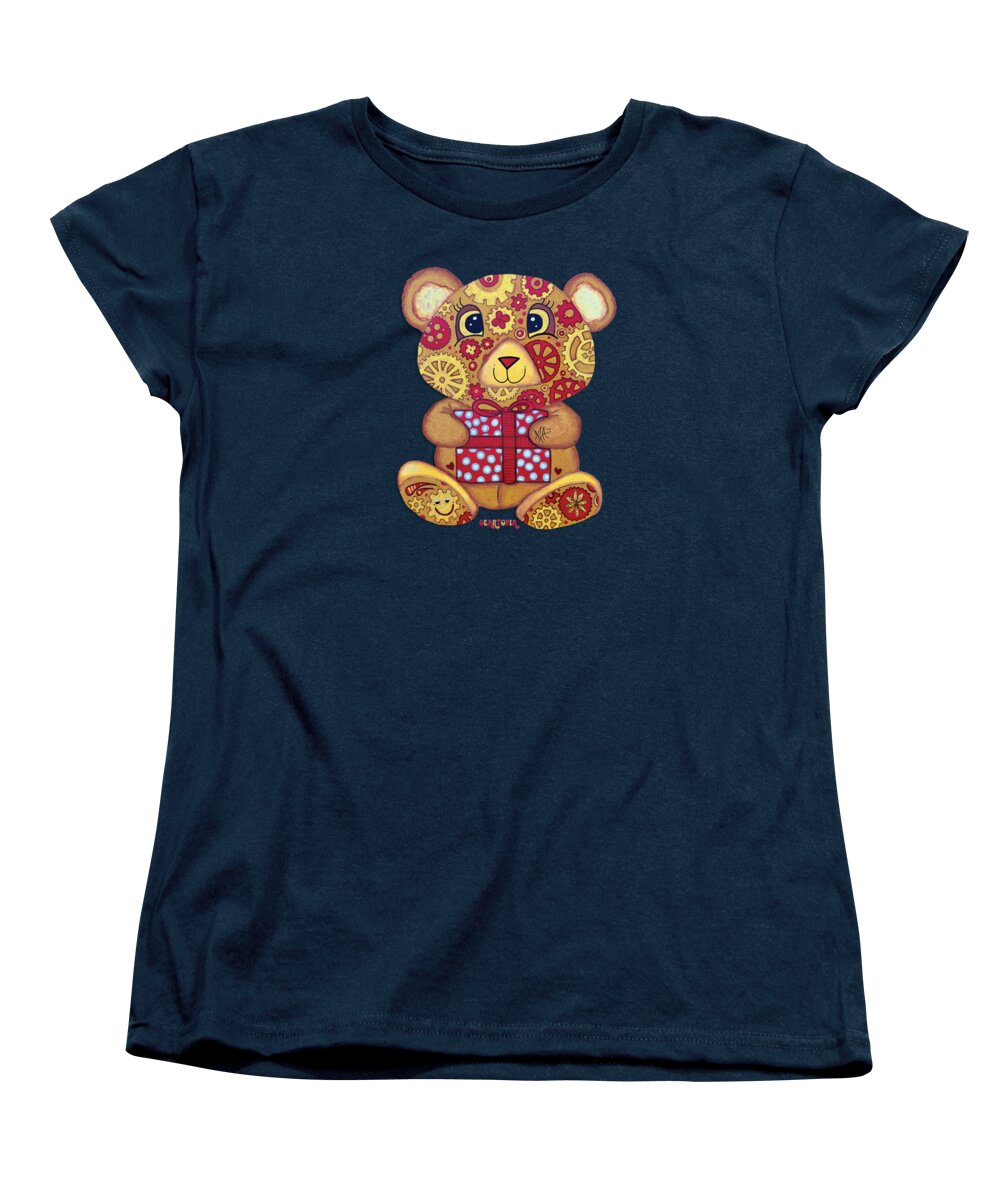 Geartopia Pressie GEAR BEAR Nursery Art Teddy Bear Present Painting Art for Kids by MeganAroon - Women's T-Shirt (Standard Fit)