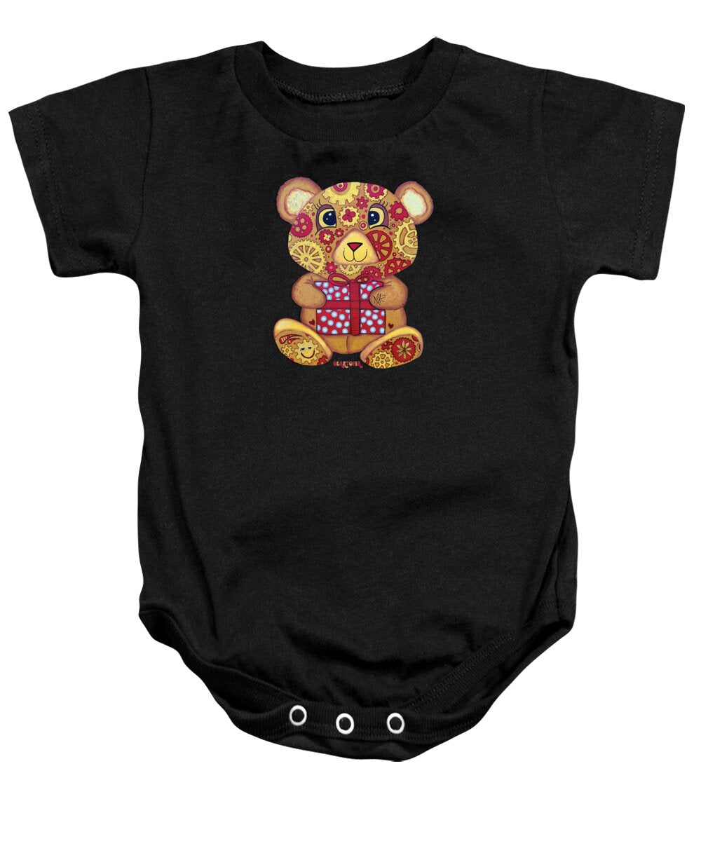 Geartopia Pressie GEAR BEAR Nursery Art Teddy Bear Present Painting Art for Kids by MeganAroon - Baby Onesie